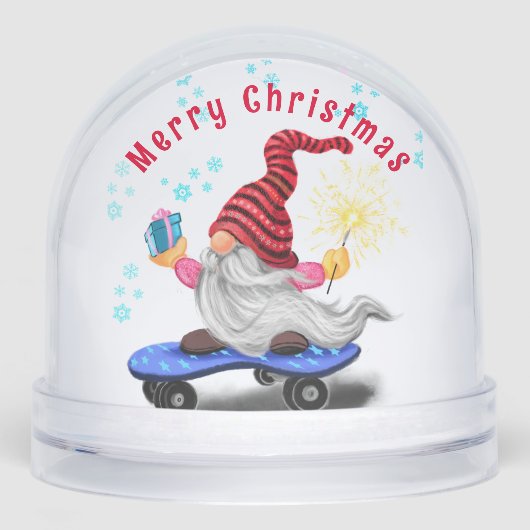 Cute Christmas Gnome Snow Globe (正面)