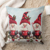Cute Christmas Gnome Throw Pillow クッション (ブランケット)