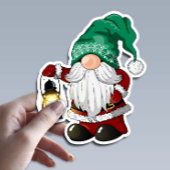 Cute Christmas Gnome with Bright Lantern Character シール