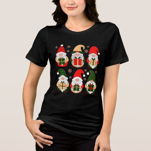 Cute Christmas Gnomes  トライブレンドＴシャツ (正面)