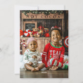 Cute Christmas Gnomes Custom Greetings and Photo シーズンカード (裏面)