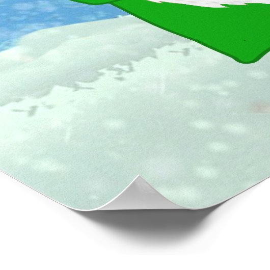 Cute Christmas Gnomes Dressed in Blue Red &  Green ポスター (角)