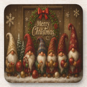 Cute Christmas Gnomes Merry コースター (正面)