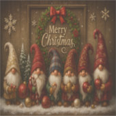 Cute Christmas Gnomes Merry シール (正面)