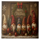 Cute Christmas Gnomes Merry タイル (正面)