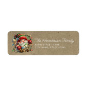 Cute Christmas Gnomes Return Address Labels ラベル (正面)
