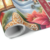 Cute Christmas Gnomes Wrapping Paper with Text ラッピングペーパー (ロールコーナー)