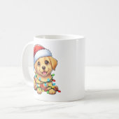 Cute Christmas Golden Retriever Mug コーヒーマグカップ (正面左)