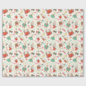 Cute Christmas Goose Illustration Pattern Ivory ラッピングペーパー (フラット)