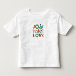 Cute Christmas Graphic Shirt Joy Peace Love Cute トドラーTシャツ