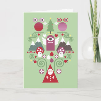 Cute Christmas Greeting Card  - green シーズンカード