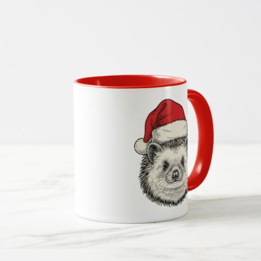 Cute Christmas Hedgehog マグカップ (正面右)