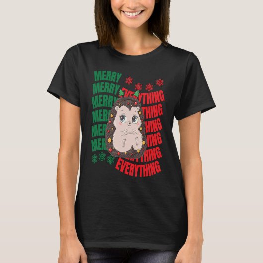 Cute Christmas hedgehog Tシャツ (正面)