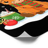 Cute Christmas Highland Cow Lover Xmas Women Farm ポスター (角)