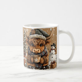 Cute Christmas Highland Cow Mug – Cozy Winter Mug コーヒーマグカップ