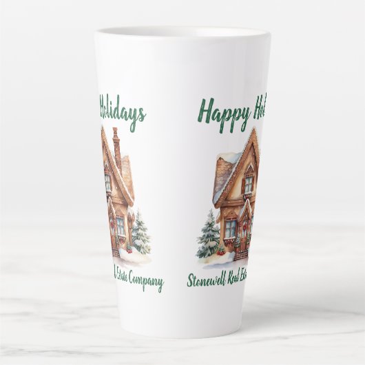 Cute Christmas Home Personalized Realtor カフェラテマグ (正面)