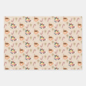 Cute Christmas Hot Cocoa Party Pattern ラッピングペーパーシート (正面)