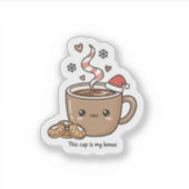 Cute Christmas Hot Cocoa Sticker シール (正面)