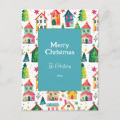 Cute Christmas Houses シーズンポストカード (正面)