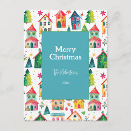 Cute Christmas Houses シーズンポストカード