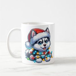 Cute Christmas Husky Mug コーヒーマグカップ