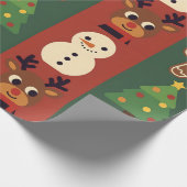 Cute Christmas Icons Gift Wrapping Paper ラッピングペーパー (角)