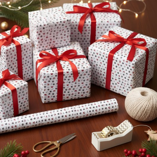 Cute Christmas Icons Seamless Wrapping Paper ラッピングペーパー