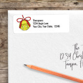 Cute Christmas Jingle Bell Return Address ラベル