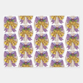 Cute Christmas Jingle Bells with Ribbon and Bow ラッピングペーパーシート (正面2)