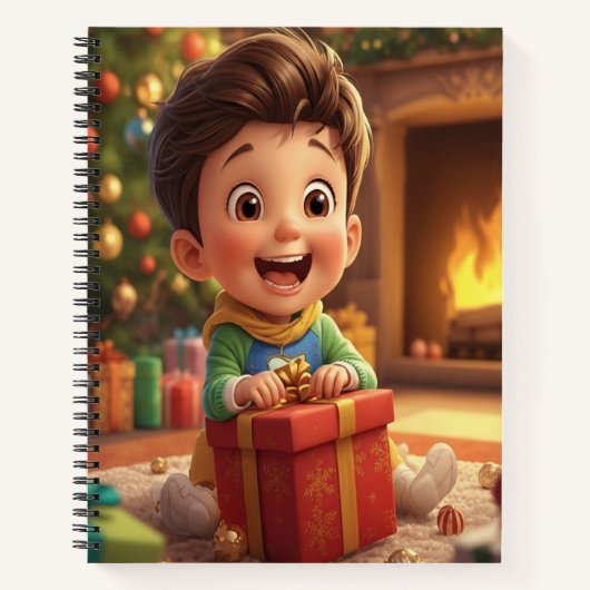 Cute Christmas Kid Gift Notebook ノートブック (正面)