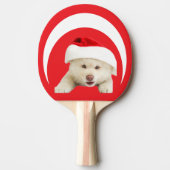 Cute Christmas Kitten & Heart Line Art 卓球ラケット (正面)