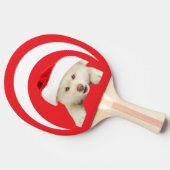 Cute Christmas Kitten & Heart Line Art 卓球ラケット (横)