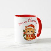 Cute Christmas Kitten Mug  マグカップ (正面右)