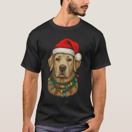 Cute Christmas Labrador with Santa Hat and Holiday Tシャツ