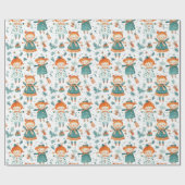 Cute Christmas little girl pattern ラッピングペーパー (フラット)