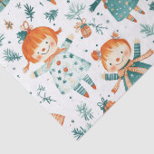 Cute Christmas little girl pattern 薄葉紙 (詳細)