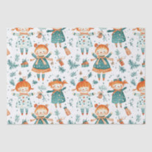 Cute Christmas little girl pattern