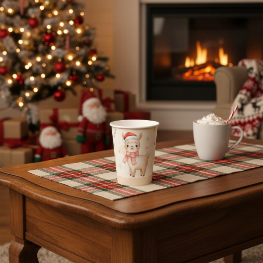 Cute Christmas Llama  紙コップ