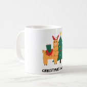 Cute Christmas Llama Illustration – Festive Holida コーヒーマグカップ (正面左)
