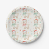 Cute Christmas Llama Paper Plates  ペーパープレート (正面)