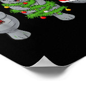 Cute Christmas Manatee Shirt, Holiday Manatee Sant ポスター (角)