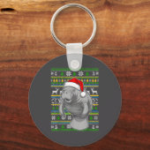 Cute Christmas Manatee Shirt, Manatee Ugly Xmas Sw キーホルダー (正面)
