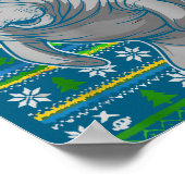 Cute Christmas Manatee Shirt, Manatee Ugly Xmas Sw ポスター (角)