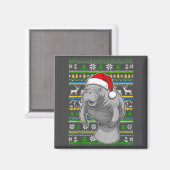 Cute Christmas Manatee Shirt, Manatee Ugly Xmas Sw マグネット (正面/裏面)