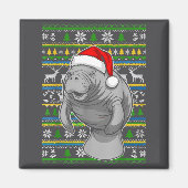 Cute Christmas Manatee Shirt, Manatee Ugly Xmas Sw マグネット (正面)