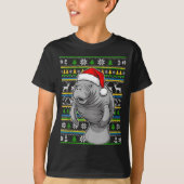 Cute Christmas Manatee Shirt, Manatee Ugly Xmas Sw Tシャツ (正面)