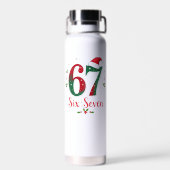 Cute Christmas Meme Six Seven 67 6 7 Holiday ウォーターボトル (背面)