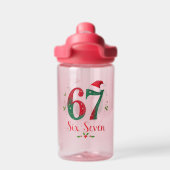 Cute Christmas Meme Six Seven 67 6 7 Holiday ウォーターボトル (背面)