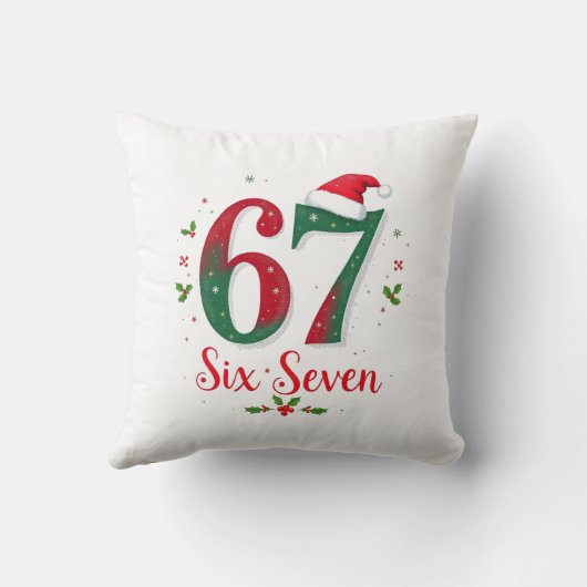 Cute Christmas Meme Six Seven 67 6 7 Holiday クッション (裏面)