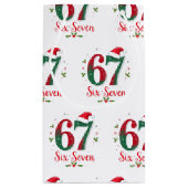 Cute Christmas Meme Six Seven 67 6 7 Holiday スモールペーパーバッグ (裏面)